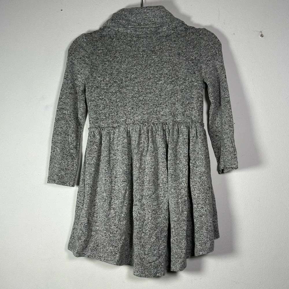 Old Navy Toddler Charcoal Grey‎ Heathered Cowl Neck Knit Skater Dress Size 3T